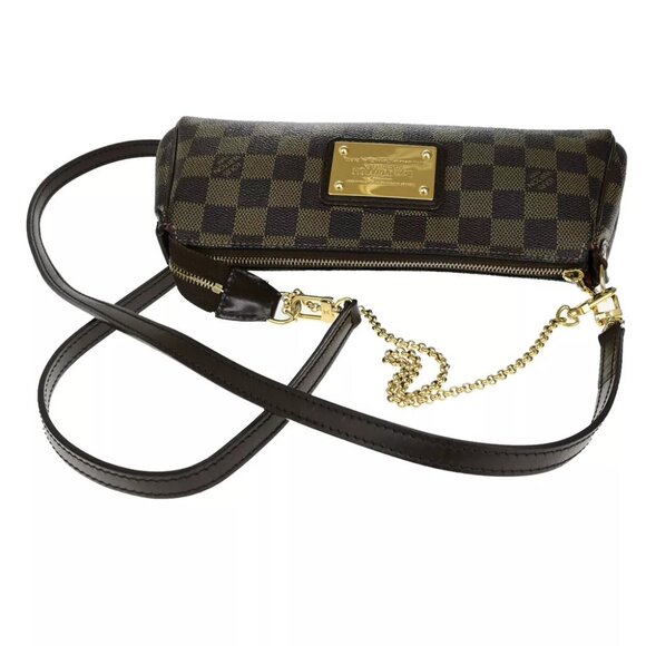 LOUIS VUITTON Eva 2Way Chain Shoulder Bag Damier Ebene Leather BN N55213 22YG793 - Picture 10 of 14